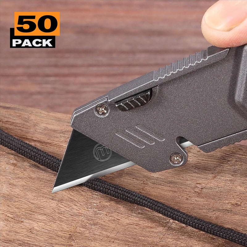 Meepo 50-Pack Utility Knife Blades, Blackened SK-2 Razor Blades for Box Cutter Utility Knife, Never Rust Design, Extra Durable - Image 5